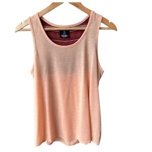 Sherpa Adventure Gear Tank Top Peach Maroon Patterned Back Scoop Active Sz Large